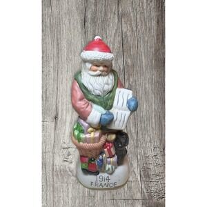 Vintage Old World hand painted Santa's  porcelain 1914 France